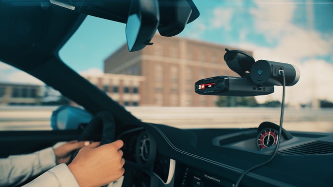 Escort M2 Smart Dash Cam mounted on windshield