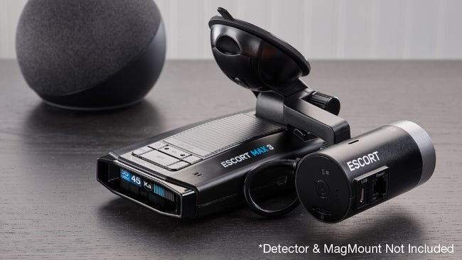 Escort M2 smart dash cam Max 3 portable radar detector attached